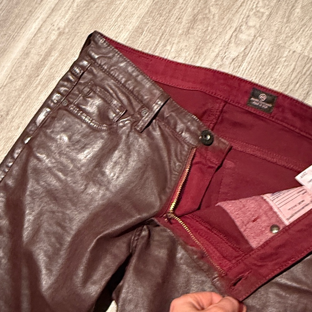 AG Adriano Goldschmied Women's Deep Burgundy Skinny Jeans - Picture 11 of 14